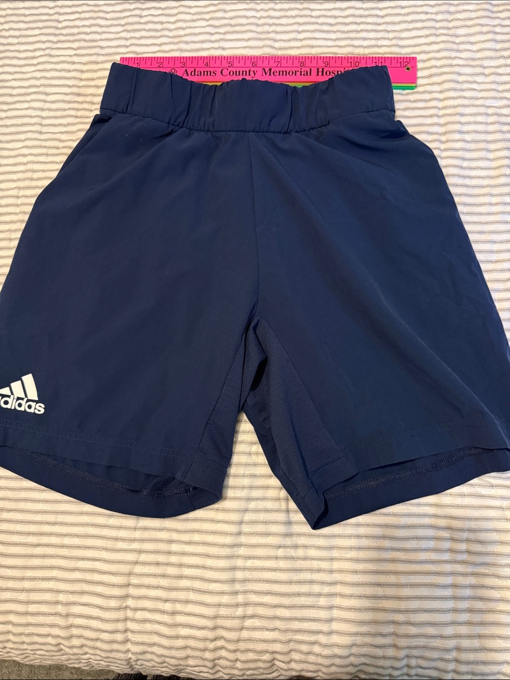 adidas Navy Blue Athletic Shorts with White Logo